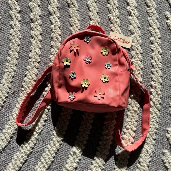 Pink Flower retro y2k pop hippie mini backpack Barbiecore - Picture 5 of 6